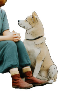 Beige Dog Sitting Vinyl Car Decal Sticker – Waterproof & UV-Resistant 