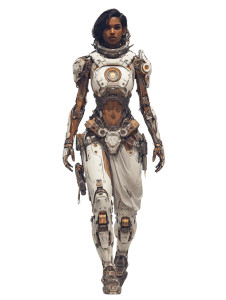 Graceful Cyborg Queen Vinyl Car Decal Sticker – Waterproof & UV-Resistant 