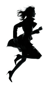 Panicked Running Woman Vinyl Car Decal Sticker – Waterproof & UV-Resistant 