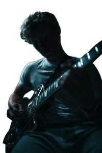 Moody Guitarist Close-Up Vinyl Car Decal Sticker – Waterproof & UV-Resistant 