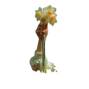 Hand With Daffodil V2 Vinyl Car Decal Sticker – Waterproof & UV-Resistant 