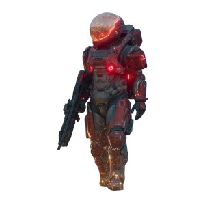 Futuristic Armored Soldier Vinyl Car Decal Sticker – Waterproof & UV-Resistant 