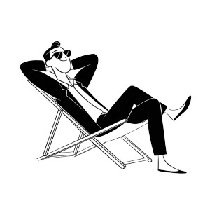 Relaxing Salaryman Vinyl Car Decal Sticker – Waterproof & UV-Resistant 