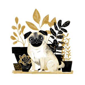 Cute Pug Illustration Vinyl Car Decal Sticker – Waterproof & UV-Resistant 