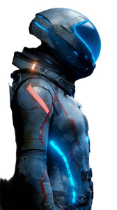 Sci-Fi Blue Figure Vinyl Car Decal Sticker – Waterproof & UV-Resistant 