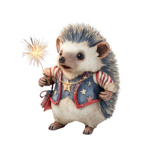 Patriotic Hedgehog Vinyl Car Decal Sticker – Waterproof & UV-Resistant 