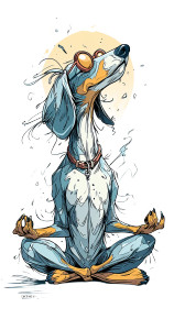 Meditating Dachshund V2 Vinyl Car Decal Sticker – Waterproof & UV-Resistant 