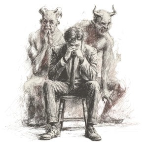 Man With Demons V2 Vinyl Car Decal Sticker – Waterproof & UV-Resistant 