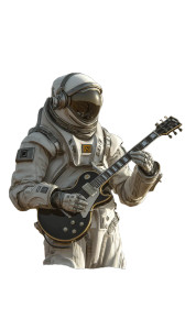 Astronaut Guitarist Mars Vinyl Car Decal Sticker – Waterproof & UV-Resistant 