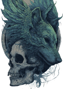 Winged Wolf Skull Vinyl Car Decal Sticker – Waterproof & UV-Resistant 