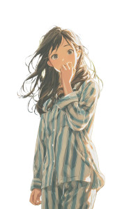 Shy Anime Woman Vinyl Car Decal Sticker – Waterproof & UV-Resistant 