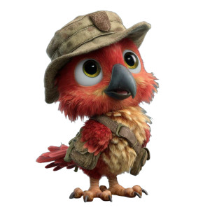 Adventurous Cartoon Bird Vinyl Car Decal Sticker – Waterproof & UV-Resistant 