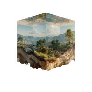 Rainforest Crystal Cube Vinyl Car Decal Sticker – Waterproof & UV-Resistant 