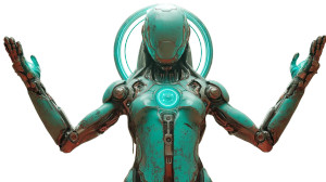 Futuristic Robot Warrior V3 Vinyl Car Decal Sticker – Waterproof & UV-Resistant 