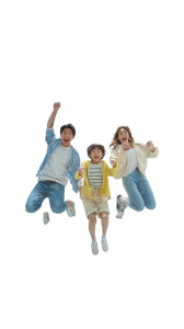 Joyful Family Jumping Vinyl Car Decal Sticker – Waterproof & UV-Resistant 