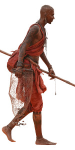 Tribal Man Fishing Vinyl Car Decal Sticker – Waterproof & UV-Resistant 