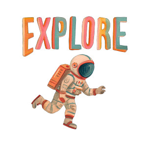 Young Astronaut Explore Vinyl Car Decal Sticker – Waterproof & UV-Resistant 