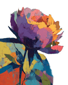 Abstract Peony Study Vinyl Car Decal Sticker – Waterproof & UV-Resistant 