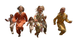 Sack Race Kids Vinyl Car Decal Sticker – Waterproof & UV-Resistant 