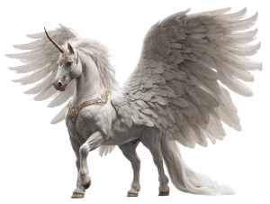 Majestic White Pegasus V2 Vinyl Car Decal Sticker – Waterproof & UV-Resistant 