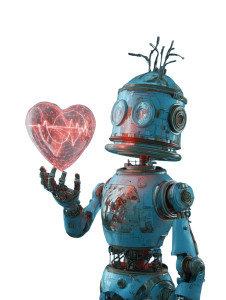 Robot With Heart Vinyl Car Decal Sticker – Waterproof & UV-Resistant 