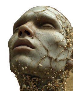 Glowing Veined Portrait Vinyl Car Decal Sticker – Waterproof & UV-Resistant 