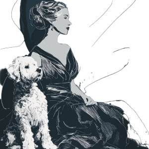 Woman With Dog V10 Vinyl Car Decal Sticker – Waterproof & UV-Resistant 