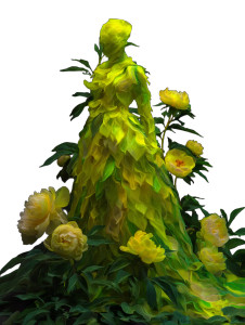 Iridescent Peony Woman Vinyl Car Decal Sticker – Waterproof & UV-Resistant 