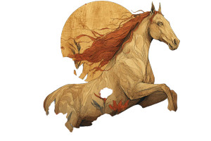 Summer Horse Illustration Vinyl Car Decal Sticker – Waterproof & UV-Resistant Summer Horse Illustration Vinyl Car Decal Sticker – Waterproof & UV-Resistant