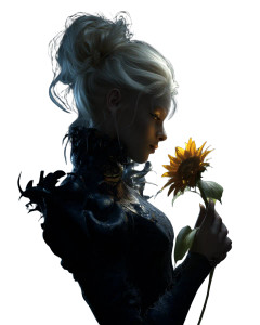Gothic Sunflower Woman Vinyl Car Decal Sticker – Waterproof & UV-Resistant 