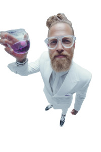 Futuristic Lab Worker Vinyl Car Decal Sticker – Waterproof & UV-Resistant 