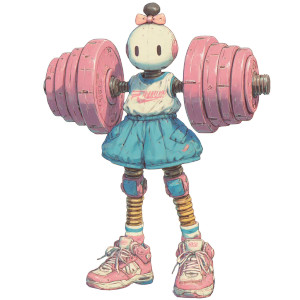 Cute Dumbbell Character Vinyl Car Decal Sticker – Waterproof & UV-Resistant 