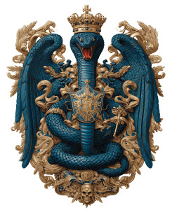 Crowned Blue Snake Vinyl Car Decal Sticker – Waterproof & UV-Resistant 