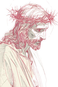 Sacred Christ Illustration Vinyl Car Decal Sticker – Waterproof & UV-Resistant 