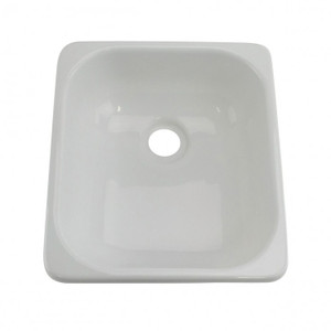 Upgrade Your Outdoor Kitchen with Better Bath Single Bowl Square Sink | Environmentally Friendly ABS Material | 12-3/4" x 15" | White