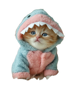 Fluffy Kitten Shark Vinyl Car Decal Sticker – Waterproof & UV-Resistant 