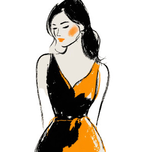 Latina Woman Drawing Vinyl Car Decal Sticker – Waterproof & UV-Resistant 