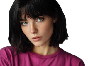 Shy Woman Portrait Vinyl Car Decal Sticker – Waterproof & UV-Resistant 