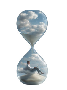 Cloudy Work Hourglass Vinyl Car Decal Sticker – Waterproof & UV-Resistant 