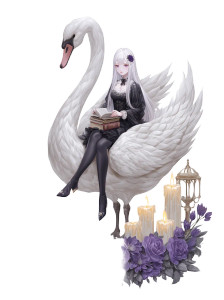 Magical Swan Rider Vinyl Car Decal Sticker – Waterproof & UV-Resistant Magical Swan Rider Vinyl Car Decal Sticker – Waterproof & UV-Resistant