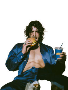 Greek Man Eating Vinyl Car Decal Sticker – Waterproof & UV-Resistant 