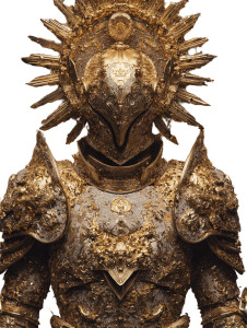 Gold Baroque Warrior Vinyl Car Decal Sticker – Waterproof & UV-Resistant 