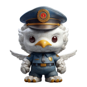 Chibi Police Egret Vinyl Car Decal Sticker – Waterproof & UV-Resistant Chibi Police Egret Vinyl Car Decal Sticker – Waterproof & UV-Resistant