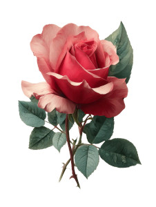 Realistic Rose V4 Vinyl Car Decal Sticker – Waterproof & UV-Resistant 