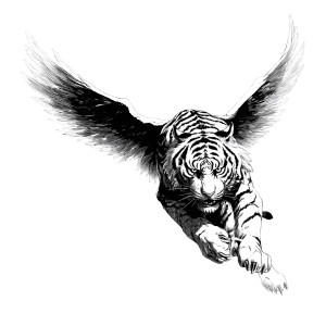 Flying Tiger Art Vinyl Car Decal Sticker – Waterproof & UV-Resistant 
