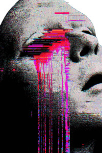 Glitched Head Vinyl Car Decal Sticker – Waterproof & UV-Resistant 