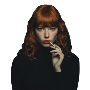 Red-Haired Woman Portrait V6 Vinyl Car Decal Sticker – Waterproof & UV-Resistant 