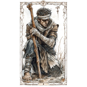 Bandaged Beggar Tarot Vinyl Car Decal Sticker – Waterproof & UV-Resistant 