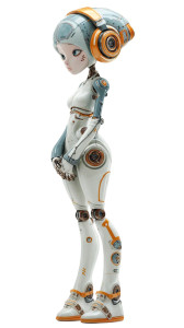 Cute Robot Girl V3 Vinyl Car Decal Sticker – Waterproof & UV-Resistant 