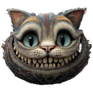 Cheshire Cat Face Vinyl Car Decal Sticker – Waterproof & UV-Resistant 